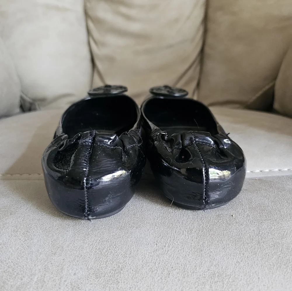 Tory Burch Reva Black Patent Leather Ballet‎ Flats Women’s Size 6M